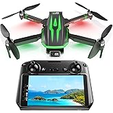 S8 GPS Drones with EIS 4K Camera for Adults kids, 5" Screen on Controller,60 Min Flight Time,Auto Return,Long Range Transmission,Brushless Motor,QuickShots,Foldable and Lightweight Quadcopter with Follow Me,Christmas Toy Birthday Gifts,Under 249g