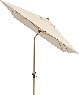 Doppler Alu Wood – Rechteckiger Sonnenschirm für Balkon und Terrasse – Edle Holzoptik – 300x200 cm – Natur