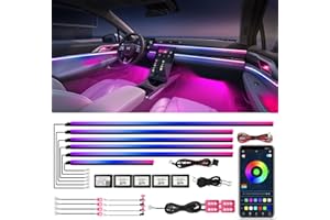 Dreamcolor Acrylic Interior Car Lights, WEBUPAR Car Accessories 18 in 1 Car LED Strip Lights with APP Control and 213 Modes, 175 inches 593 LEDs Fiber Optic Lights, RGB Neon Car Lighting