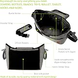 Homlynn Buggy Pram Bag Organiser 11L Grey with 2 Cup Holders Universal Fit view 5