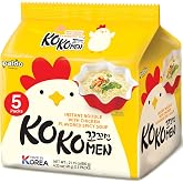 Korean Food Paldo KOKOMEN Chicken Flavor Spicy Soup Instant Ramen 5 Packs | Korean-style instant ramen with spicy chicken-flavored soup. Includes 5 packs for quick and convenient meals.