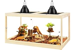 Prolee Tempered Glass Bearded Dragon Tank,Reptile Encloure and Snake Tank with Metal Mesh Roof Door,Locking Design Reptile Ta