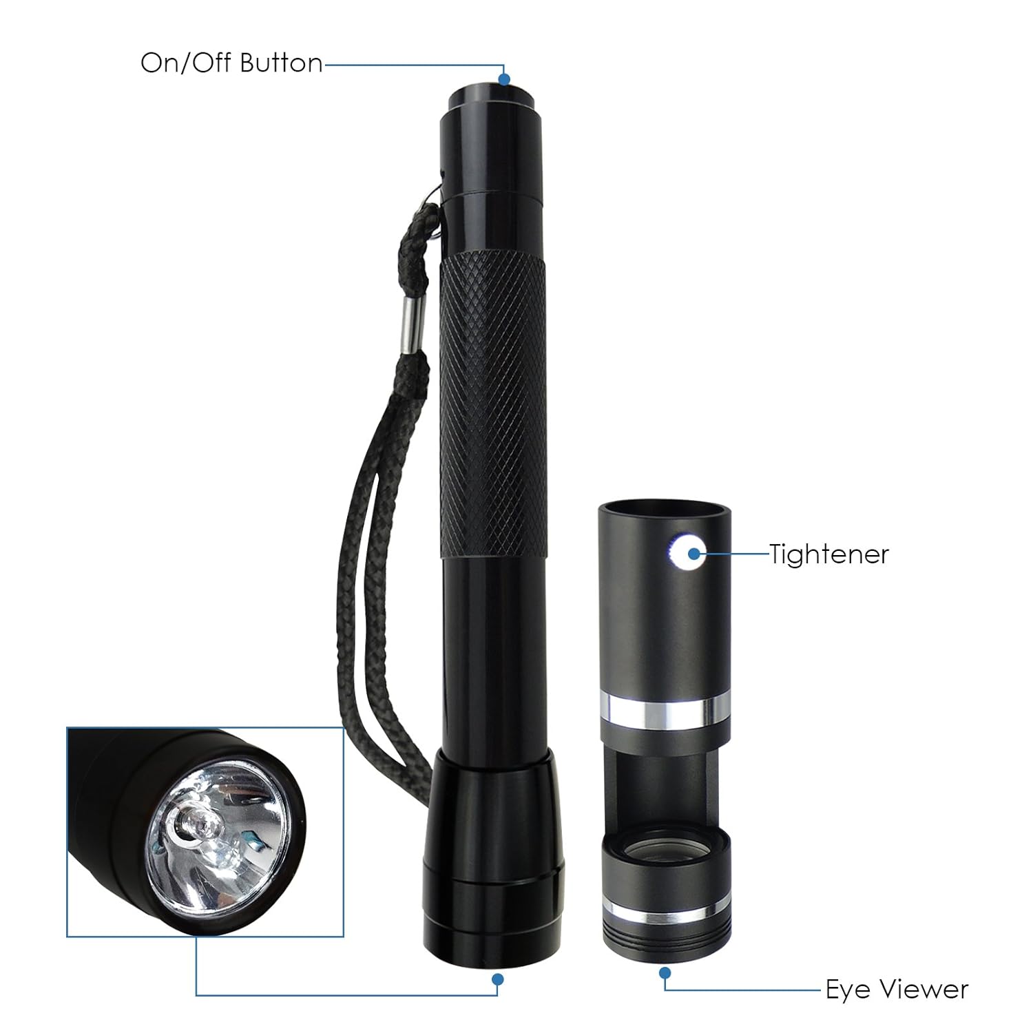 Professional 18mm 10x Handheld Darkfield Loupe LED with Flashlight ...