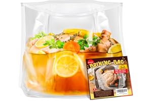 MEWMET Brine Bags for Turkey, 26"×22", 3 Pack, Double Zipper Lock Thicker Brining Bags with 2 Cotton Strings, Holds up to 35lb, Extra Large Brine Bag Fits for Turkey, Chicken, Beef, Fish, Lamb, Pork