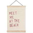 LUVADIAN Beach Wall Decor Meet Me at the Beach Poster Hanger Frame - Coastal Dorm Room Decor,Pink Dorm Room Decor Aesthetic, 