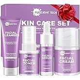 Skin Care Set,Anti-aging Beauty Gift Sets for Women Teens Girls,4 Pcs Gentle Facial Skin Care Kit with Cleanser, Toner,Serum, Face Cream Travel Skincare Kit,TSA-friendly Face Care Stocking Stuffers