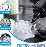 Emalla 303Pcs Tattoo Ink Caps Kit with 3 Cap Holders 300 Caps 8/11/15mm view 2