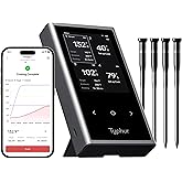 Typhur Sync Wireless Meat Thermometer Quad | 4 Probes | 6 Sensors | LCD Display | WiFi and Bluetooth 5.3 | Improved Stability