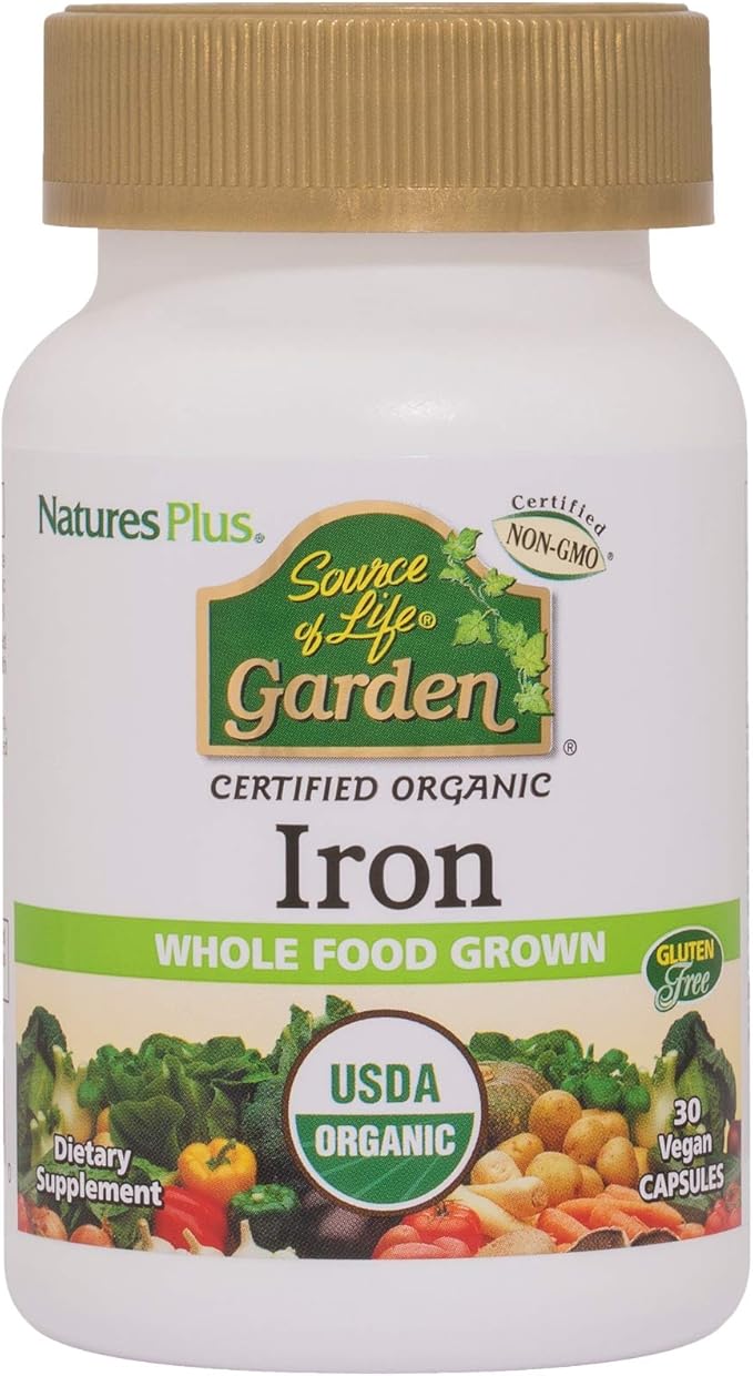 Nature's Plus Source of Life Garden Iron 18 mg, 30 Vegan Capsules
