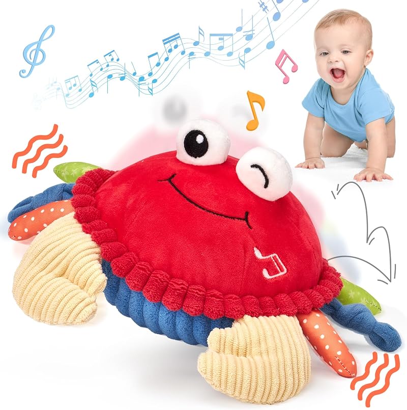 hahaland Sensory Toys Musical Crawling Crab Toy 6-12 Months