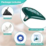 Ohuhu Zelda Ocarina 12 Hole Alto C with Song Book Display Stand Bag Green view 8
