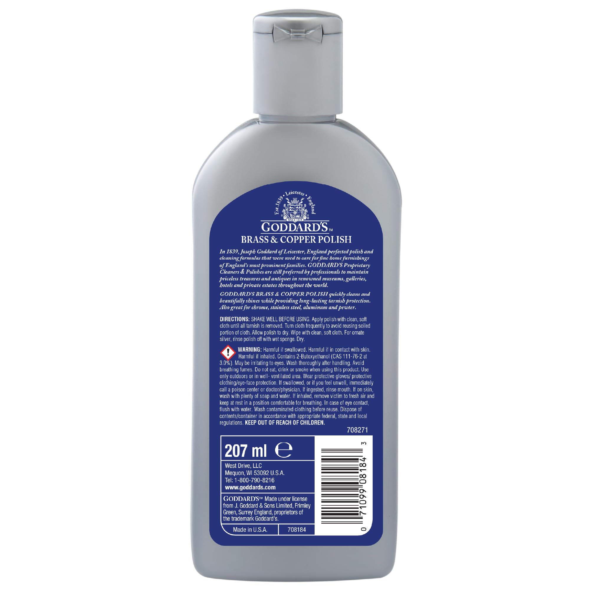 Goddard’s Copper & Brass Polish, Copper Cleaner & Brass Cleaner for Long-Lasting Shine, Metal Polish for Pewter, Chrome & More, Metal Polishing Compound (7oz)