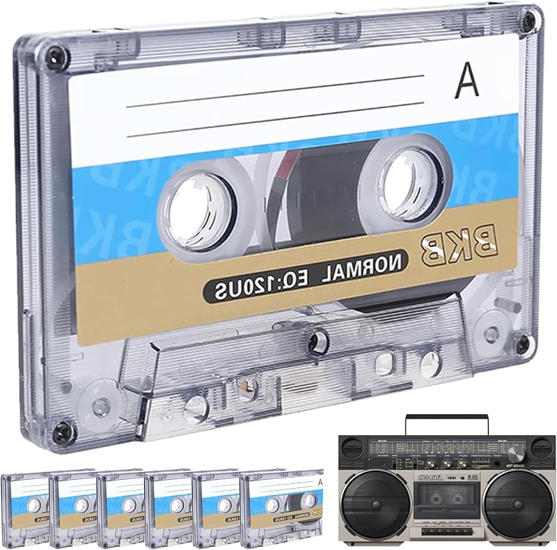 KPSRFG 6Pcs Blank Cassette Tapes 90min Recording Time for Car Stereo CD/DVD