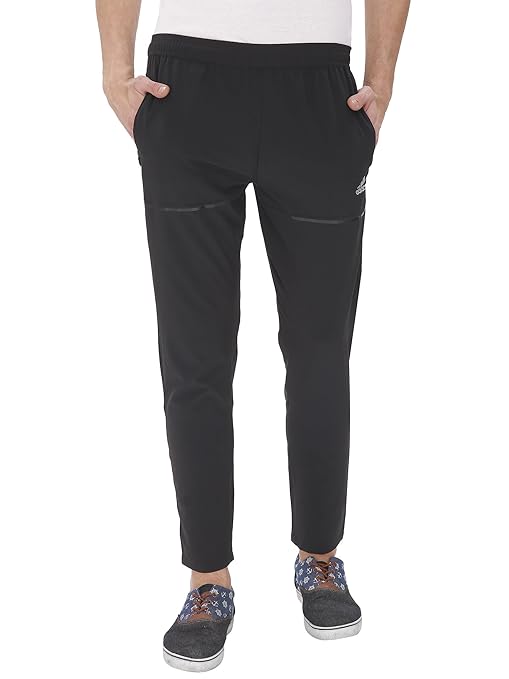 adidas black polyester lycra trackpants