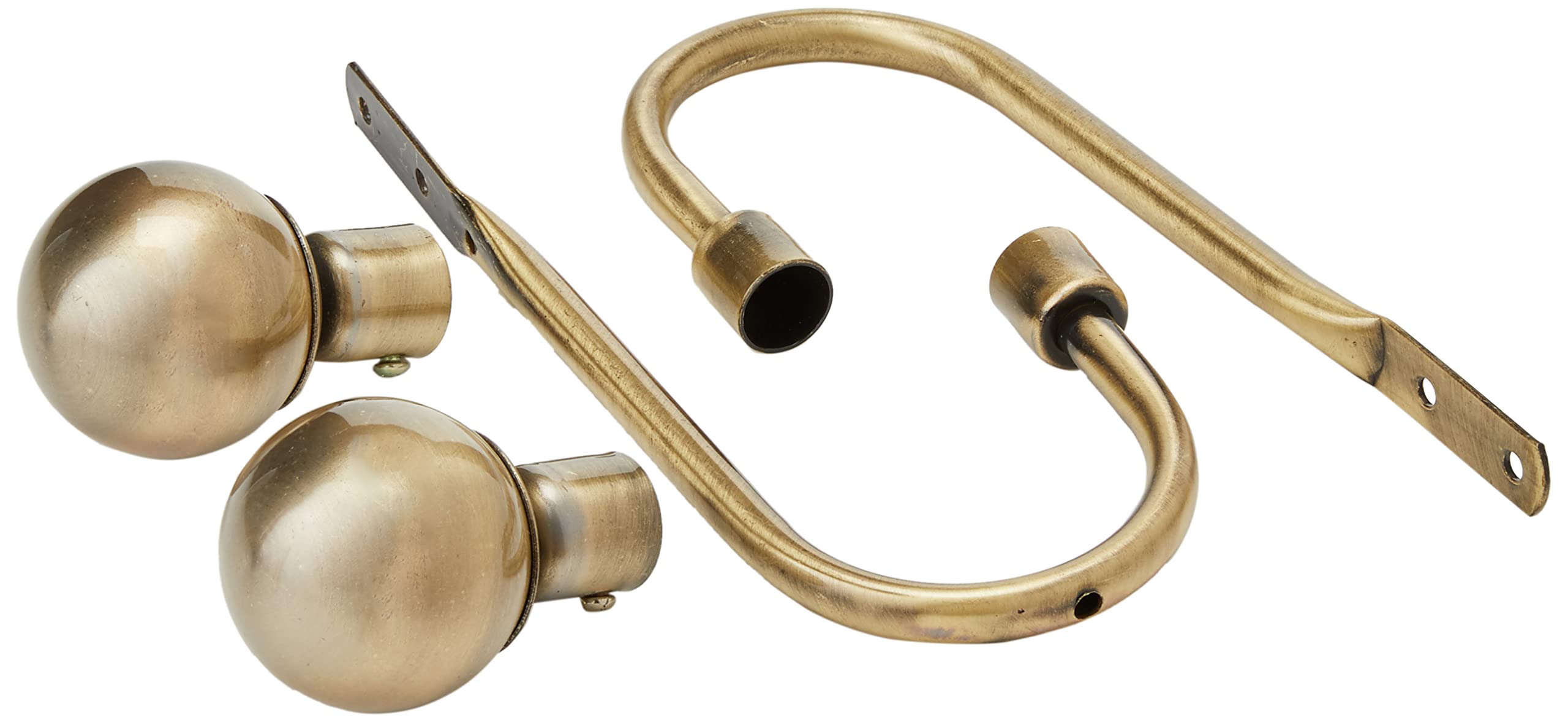 INCREWAY Curtain Hooks, 2 Pcs Round Metal Decorative Curtain Drapery Holdbacks U Shaped Hooks, Wall Mounted Curtain Tieback Hook Holder with Screws(Bronze)