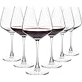 YARYOUNG Red Wine Glasses Set of 6, 20 oz Large Burgundy Wine Glasses, Long Stem Wine Glasses for Wine Tasting, Perfect Ideal for Dinner Party, Wedding, Birthday