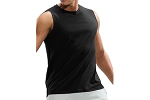 MIER Men's Tank Tops Cotton Sleeveless Muscle Shirts for Workout Running Athletic Gym Lounge Casual, Breathable