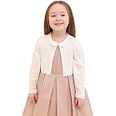 Lilax Little Girls' Knit Long Sleeve Bowknot Closure Bolero Cardigan