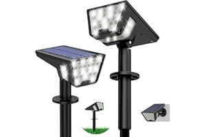 Latband Solar Spot Lights Outdoor IP65 Waterproof, 53 LEDs Solar Powered Garden Yard Lights Outdoor 3 Modes Landscape Spotlight Wall Light with Auto On/Off for Driveway Porch 2 Pack (Cool White)