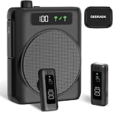 Voice Amplifier for Teachers with 2 Mics, Portable Speaker and Microphone | Wireless Voice Amplifier Personal, Bluetooth Mini Speaker with Lavalier Clip On microphones Set for Yoga Tour Guides Coaches