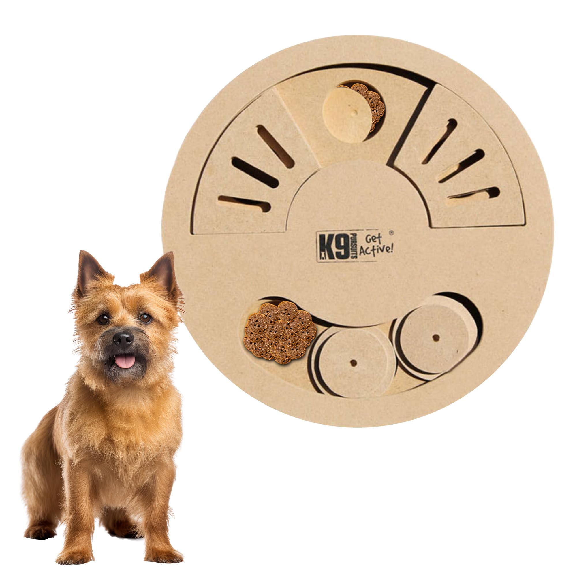 K9 Pursuits IQ Game For Playful Eating | Puzzle Slow Feeder Dog Bowl For Mental Health & Training | Interactive Feeder Toys For Dog's Food | Recyclable Dog Treat Dispenser Toy For Puppies