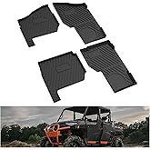 KIWI MASTER Floor Mats for 2018-2026 Polaris Ranger Crew XP 1000 Accessories, Custom Fit All Weather UTV Mats, Heavy Duty TPE Floor Liners, Front & Rear 2 Row, Black