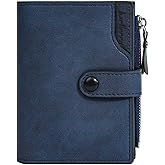 LOUEBICA Wallet for Men Large Capacity Leather RFID Blocking Trifold Wallet with 2 ID Windows and 15 Card Holders