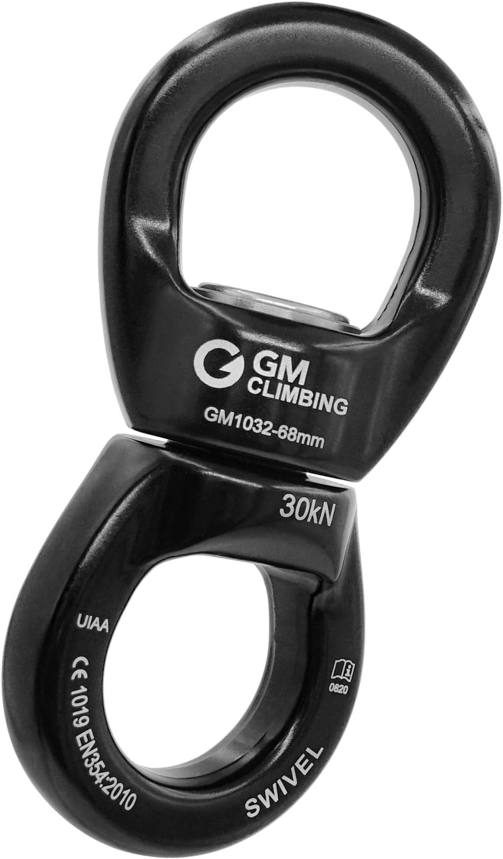 GM CLIMBING 30kN Micro Rotator Climbing Rope Swivel Device Spinner 6700lb Breaking Strength for Rock Climbing Arborist Backyard Swing Aerial Dance Dog Leash Connector CE UIAA Certified