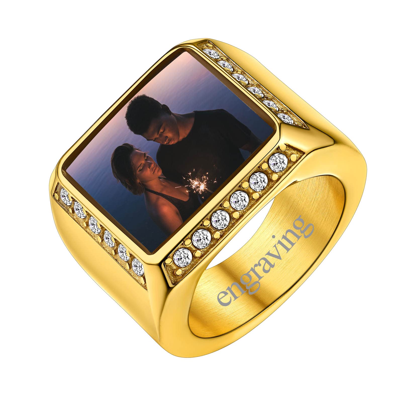 FindChic Personalized Signet Rings for Men 18K Gold