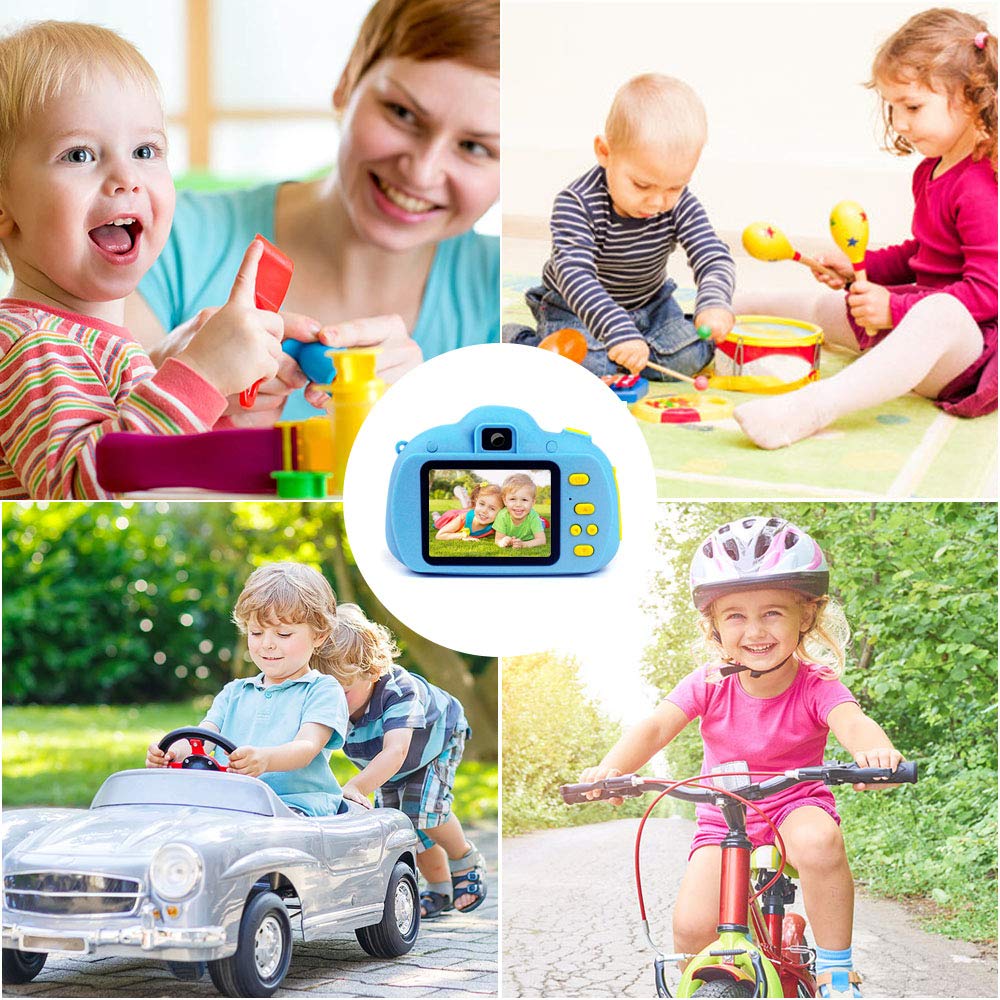 Kids Camera, Digital Camera for Kids 3-10 Years Old with 8.0MP 1080P 2.0 Inches IPS Screen, No Peculiar Smell, Shockproof and Rechargeable Kids Video Camera for Girls Boys (16GB TF Card Included)