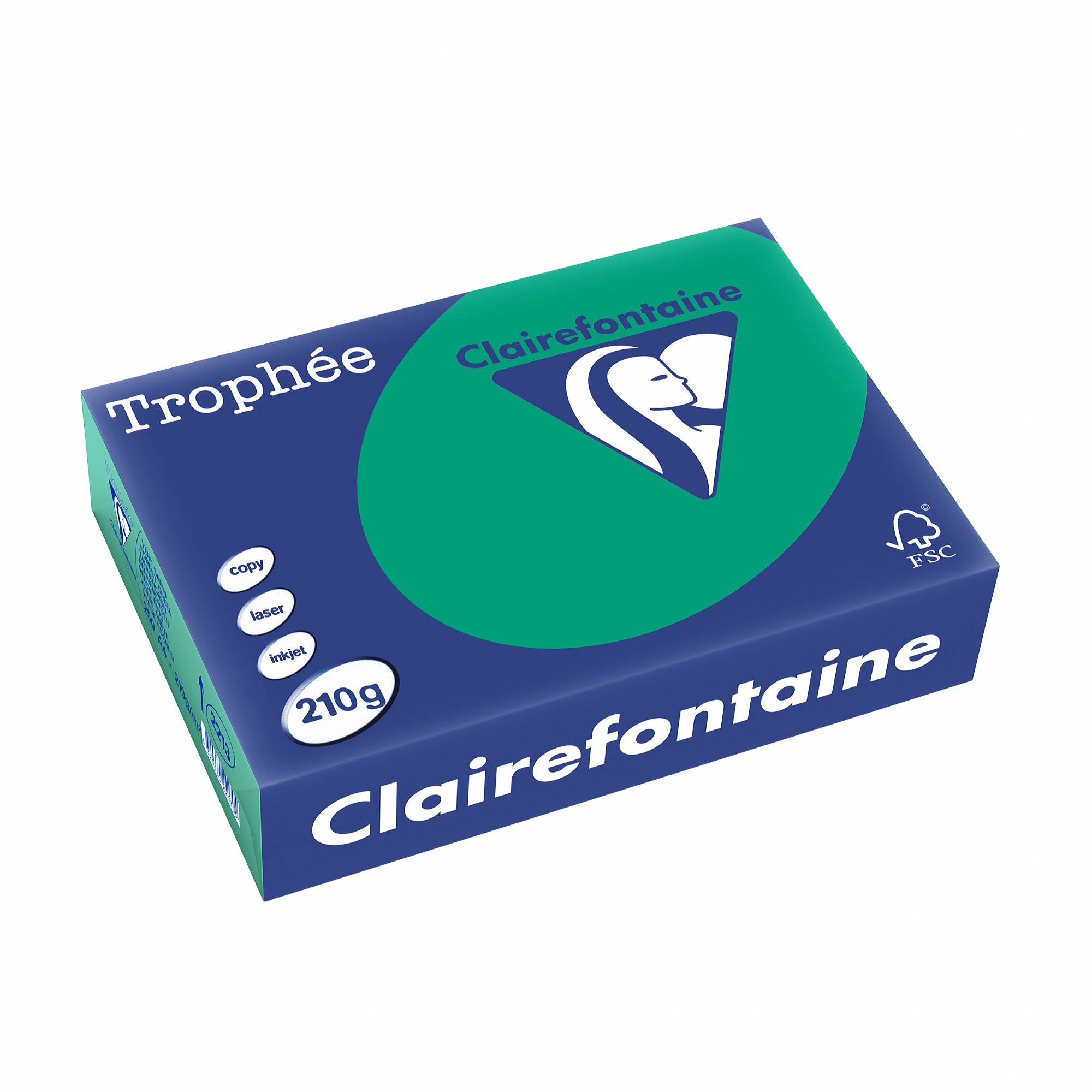 Clairefontaine Trophée 250 Sheets A4 Paper/Cardboard Ream, 21 x 29.7 cm, Pine Green — image 1