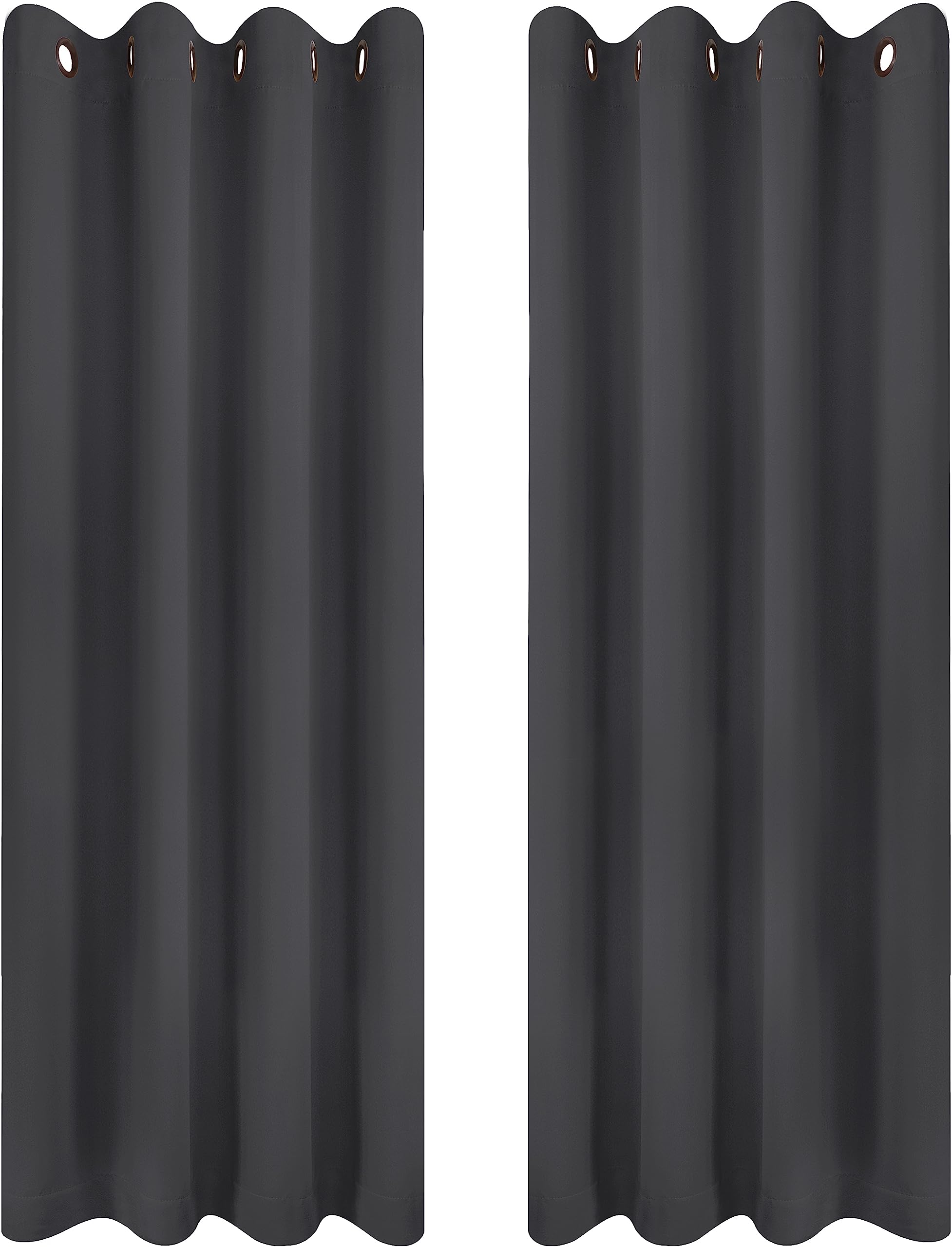 Utopia Bedding Blackout Curtains Grommet Thermal 2 Panels Drapes [Grey, 46 x 72 Inches] Sound Insulated Curtain for Bedroom and Living Room