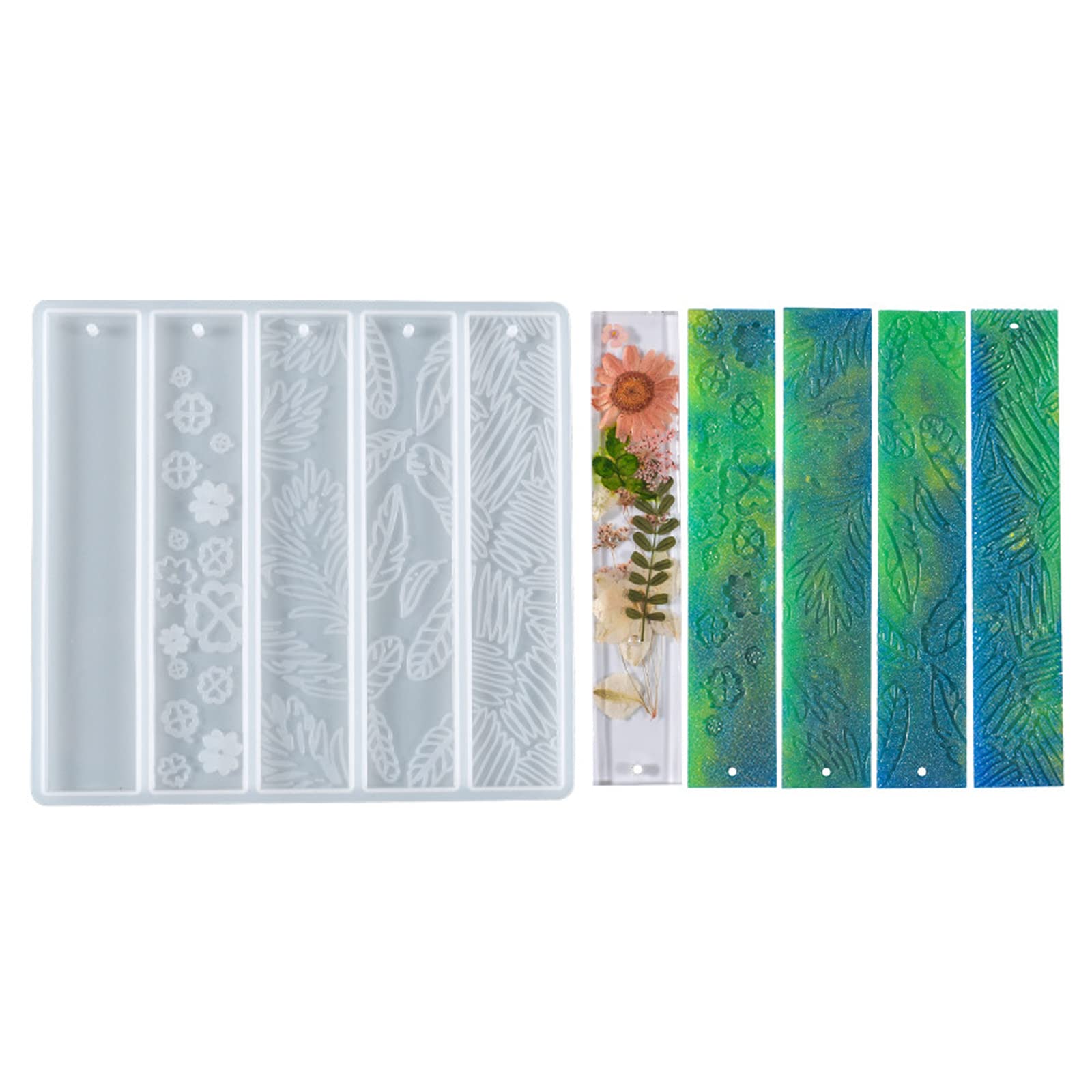 Bookmark Resin Mold, Rectangle Bookmark Silicone Mould Silicone Bookmark Epoxy Resin Molds for DIY Craft Bookmark Jewelry Making (B)