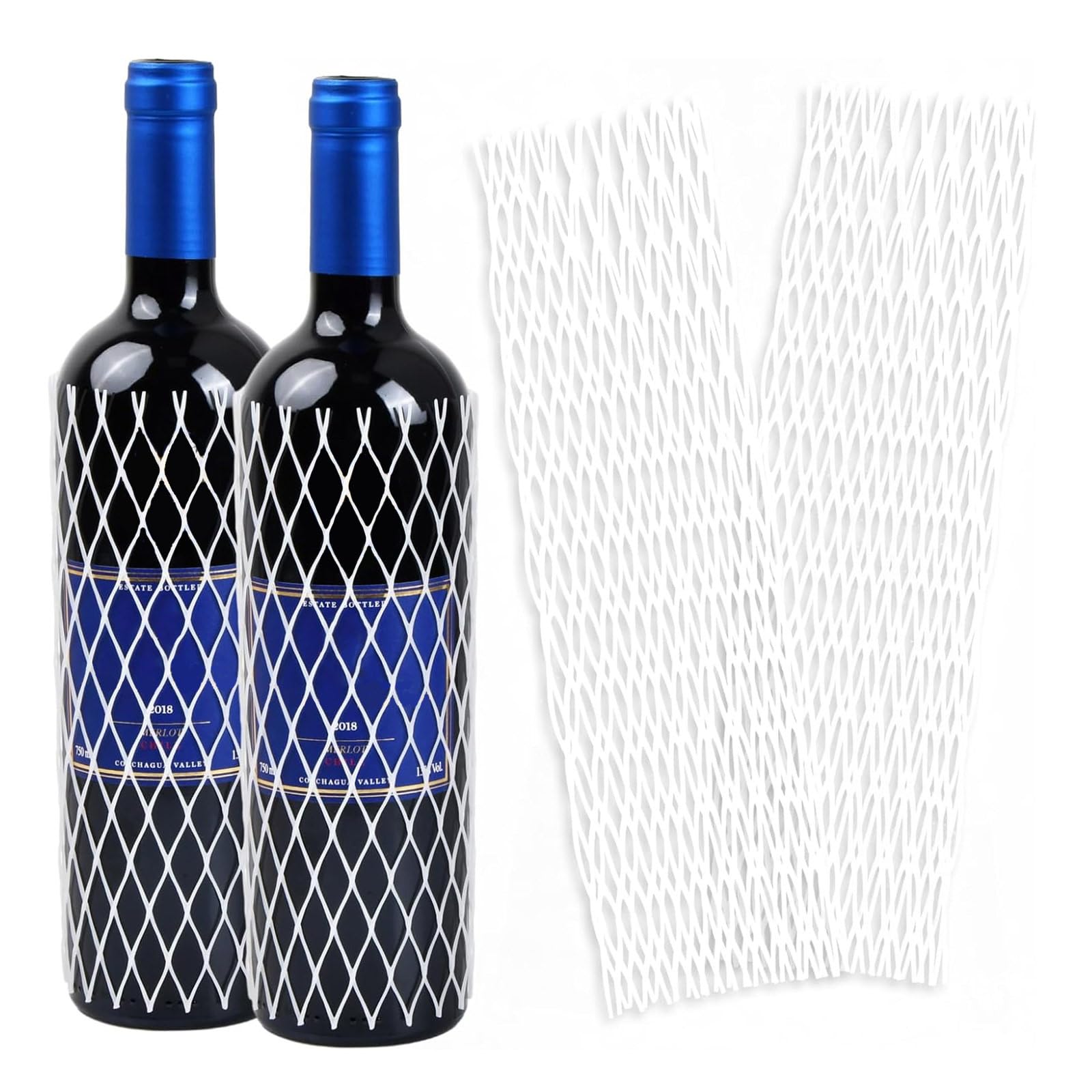 CVNRCLP 30-Pack Reusable Mesh Wine Bottle Sleeves - 8.3-Inch Protective Covers for Liquor and Wine Bottles - Durable and Safe Bottle Protectors