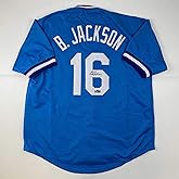 Facsimile Autographed Bo Jackson Kansas City Blue Reprint Laser Auto Baseball Jersey Size Men's XL