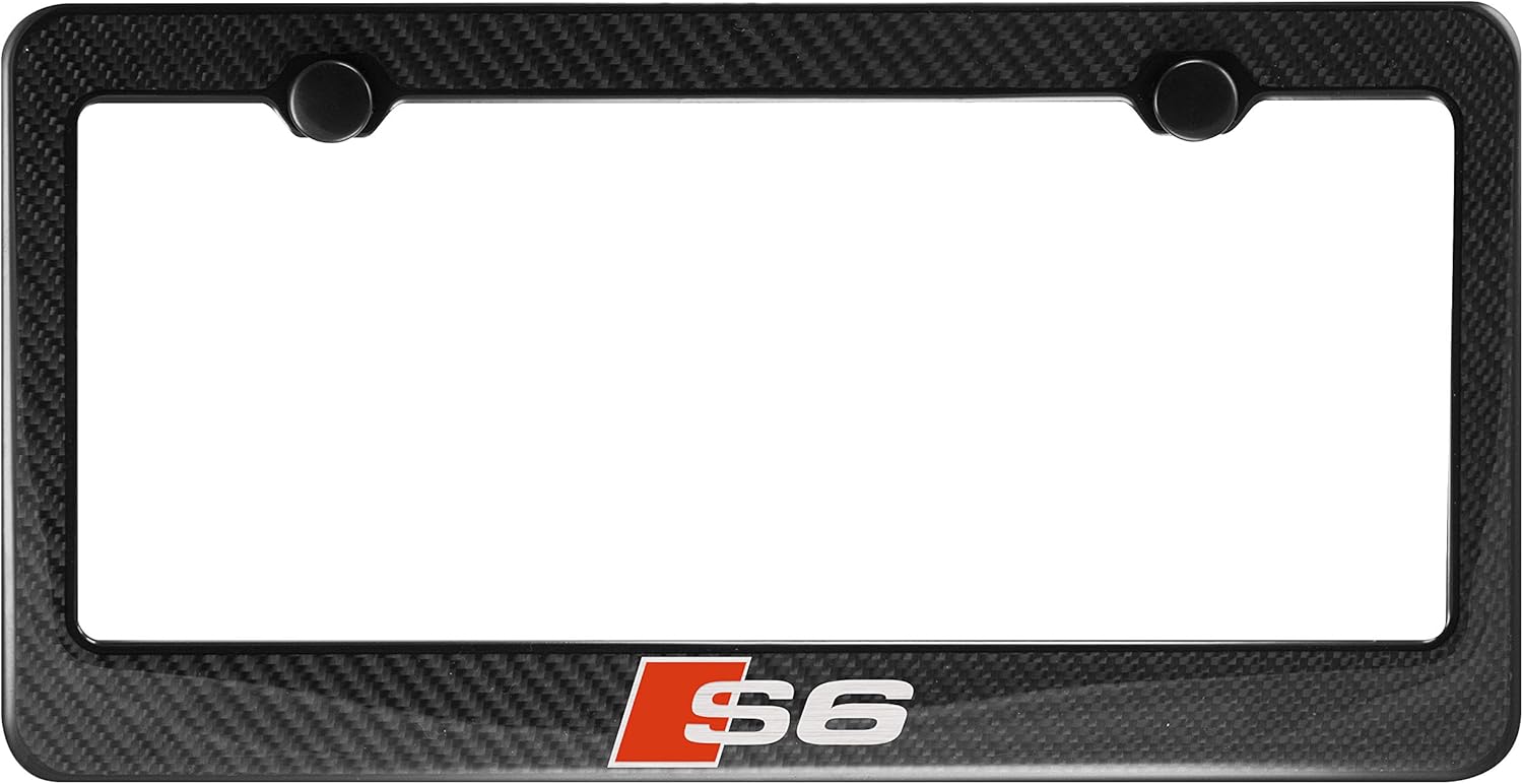 Fit Audi S6 Carbon Fiber License Plate Frame (Front Only