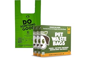 Doggy Do Good Poop Bags for Dogs (180 Ct), Easy Open Dog Poop Bags Rolls, Certified Home Compostable