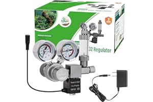 Hygger CO2 Aquarium Co2 Regulator, Dual Gauge Accurate Display, with 12V DC Solenoid Valve, Bubble Counter and Check Valve,for Establishing CO2 System in Aquatic Plant Tank