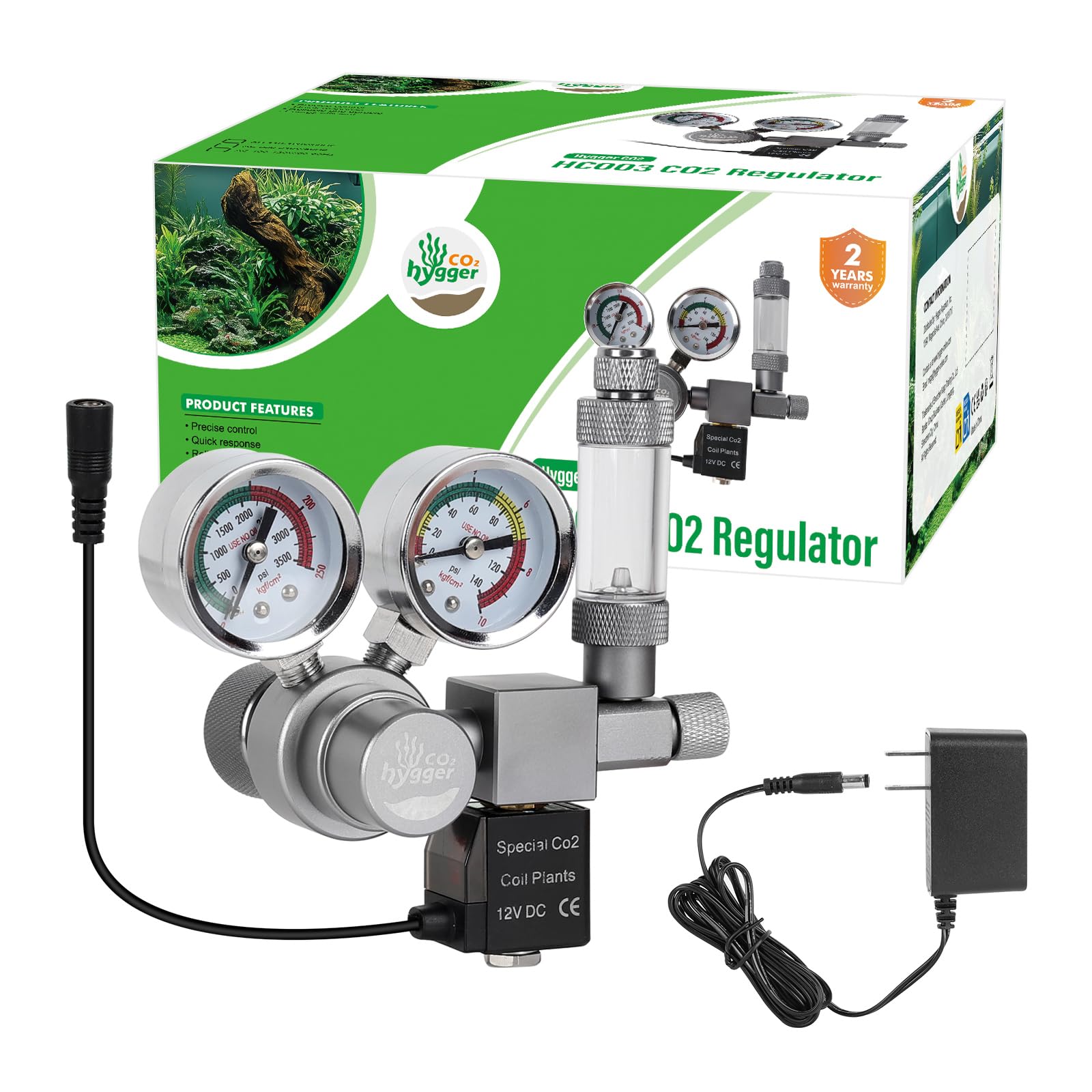 Photo 1 of Hygger CO2 Aquarium Co2 Regulator, Dual Gauge Accurate Display, with 12V DC Solenoid Valve, Bubble Counter and Check Valve,for Establishing CO2 System in Aquatic Plant Tank
