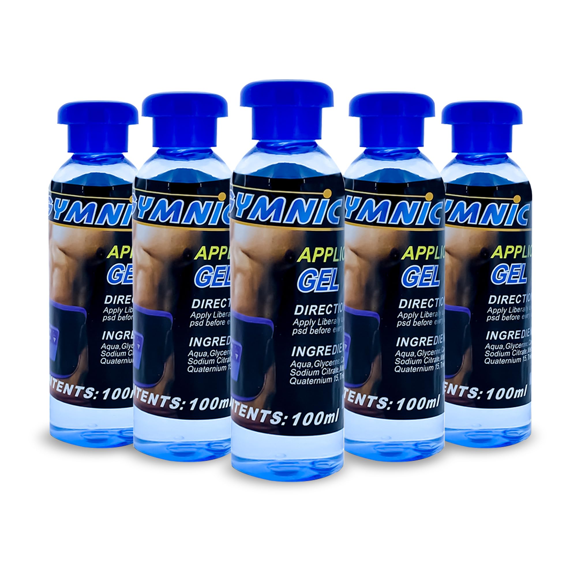 5x100ml Original ABGYMNIC Highly Conductive Gel for TENS, EMS and other Toning Pad Systems