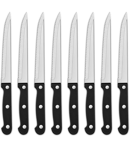 Set Of 4 25cm Steak Knives With Black Handle – Co-Op Superstores