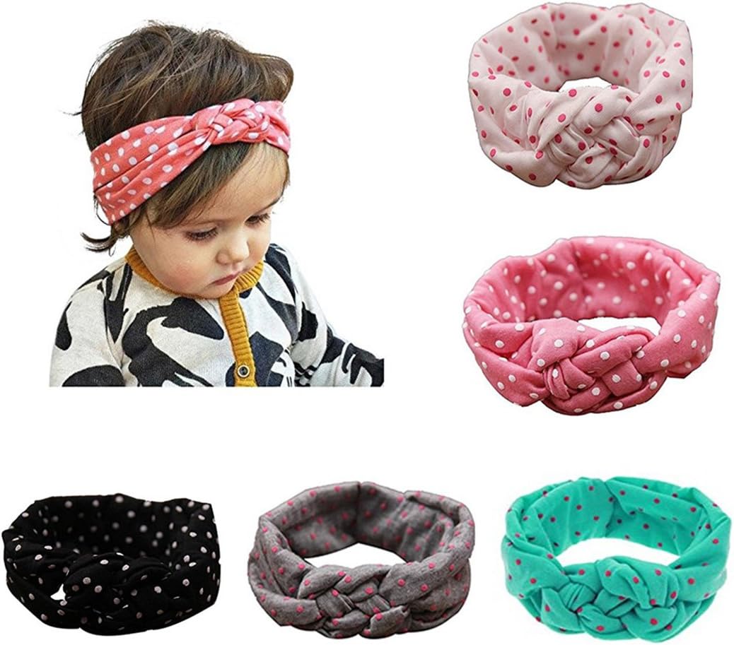 My Little Baby Baby Girl Newest Turban Headband Head Wrap Knotted Hair Band 5 pcs