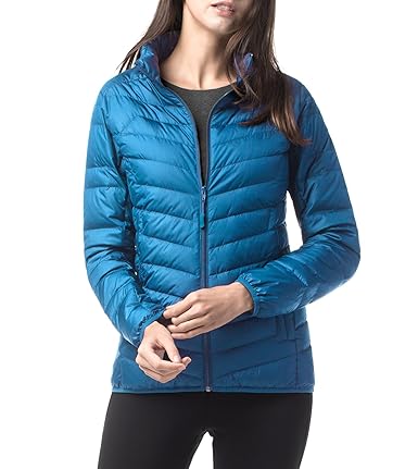LAPASA Damen Daunenjacke Übergangsjacke Ultraleicht Winddicht Hoher Kragen mit Tasche MEHRWEG L18