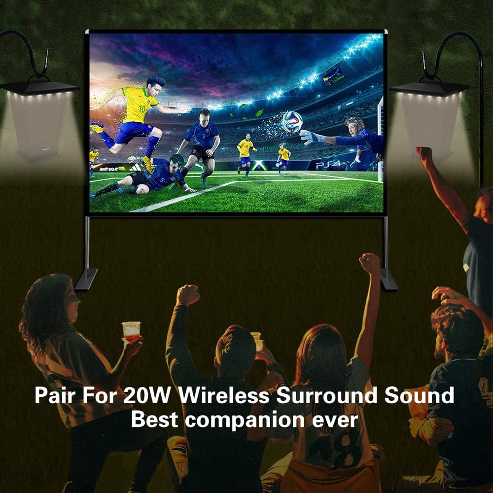 Bluetooth Speaker Waterproof, Portable Outdoor Wireless Speaker with LED Strip Lights Around, Support 2 or More Speakers 5.8Ghz Pairing Sync Shared Audio,Lantern Design Black Pohopa: Electronics