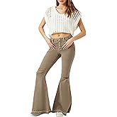 Forever 21 Womens Recycled Cotton Distressed Flare Jeans