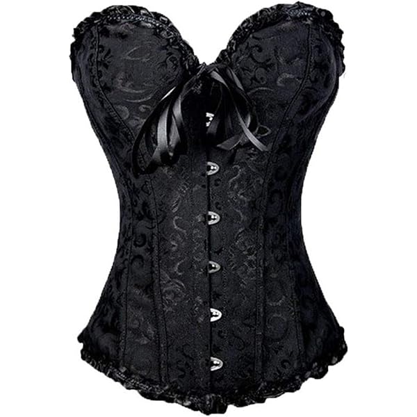JOAU Women's Lace Up Boned Overbust Corset Medieval Vintage