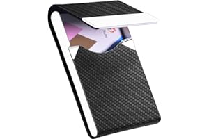 HUAHAITGCH Business Card Holder with Ultra Slim Design,Business Card Case with Premium PU Leather,Suit Pocket Metal Card Holder for Women/Men,Professional Name Card Holder with Magnetic Shut (Black1)
