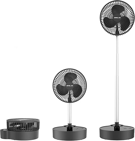Amazon Com Opolar Portable Battery Operated Fan 10000mah Oscillating Rechargeable Fan 3 Speeds Adjustable Height Quiet Foldable Floor Fan Small Standing Fan 8 Inch Usb Desk Fan For Outdoor Picnic Camping Kitchen