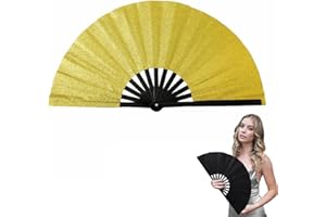 LUHAKA Boots on The Ground Fan,fans for line dancing,large hand fans for dance,hand fan foldable,Laser Color Hand Fan