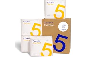 Coterie The Pant, Size 5, Refastenable Training Pants for Sensitive Skin, Hypoallergenic, Super Absorbent Overnight Leak Protection, 3T/4T (27-38 lbs) 112 Count